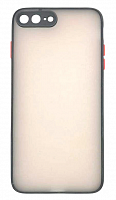 Чехол для iPhone 7 Plus, 8 Plus матовый с цветной рамкой, цвет 3 (черный) с защитой камеры от интернет магазина z-market.by
