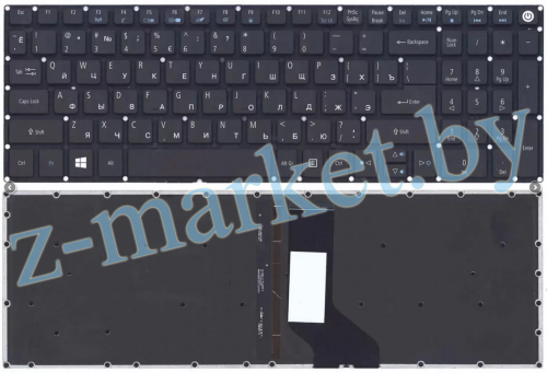 Клавиатура Acer Aspire E5-522, E5-522G, V3-574G, E5-573, ES1-572, Nitro VN7-572G черная с подсветкой в Гомеле, Минске, Могилеве, Витебске.