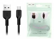 USB кабель HOCO X13 USB-microUSB, 2.4A, 1м., силикон, черный от интернет магазина z-market.by