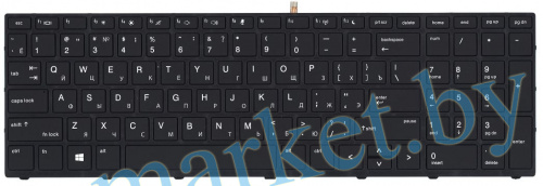 Клавиатура HP ProBook 450 G5, 455 G5, 470 G5 черная с черной рамкой и подсветкой в Гомеле, Минске, Могилеве, Витебске.