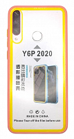 Чехол для Huawei Y6P прозрачный с цветной рамкой, розово-желтый  Color Case от интернет магазина z-market.by