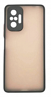 Чехол для Xiaomi Redmi Note 10 Pro, 10 Pro Max матовый с цветной рамкой, чёрный от интернет магазина z-market.by