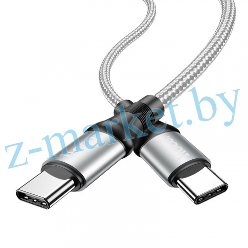 USB-C кабель HOCO X50 PD USB-C-Type-C 100W, 5А, 1 метр, нейлон, серый в Гомеле, Минске, Могилеве, Витебске.