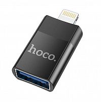 Переходник 8 pin(m) - USB(f) HOCO UA17,OTG, цвет: чёрный от интернет магазина z-market.by