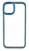 Чехол для iPhone 11 прозрачный с цветной рамкой, синий от интернет магазина z-market.by