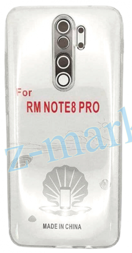 Чехол для Xiaomi Redmi Note 8 Pro силиконовый,прозрачный с закрытой камерой и разъемом в Гомеле, Минске, Могилеве, Витебске.