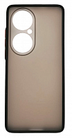 Чехол для Huawei P50 PRO матовый с цветной рамкой, черный от интернет магазина z-market.by