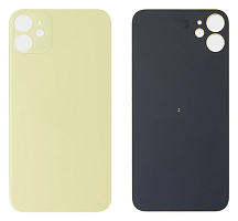 Задняя крышка для iPhone 11 Желтый (стекло, широкий вырез под камеру, логотип). от интернет магазина z-market.by