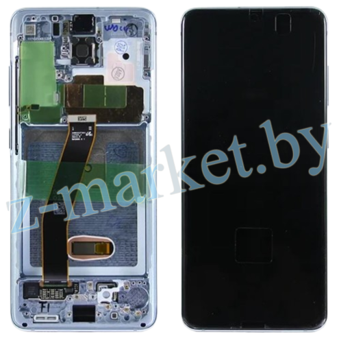 Модуль для Samsung G980F (S20), G981F (S20 5G) оригинал (SP), (дисплей с тачскрином в раме), голубой в Гомеле, Минске, Могилеве, Витебске. фото 2