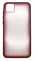 Чехол для Huawei Y5P 2020, Honor 9S прозрачный с цветной рамкой, черно-красный от интернет магазина z-market.by