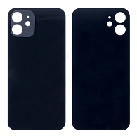 Задняя крышка для iPhone 12 (широкий вырез под камеру, логотип) черная от интернет магазина z-market.by