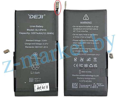Аккумуляторная батарея Deji для iPhone 13, CK, 3227mAh (с доп.разъм. под плату, не нужно прошивать) в Гомеле, Минске, Могилеве, Витебске.