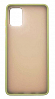 Чехол для Samsung A51, A515, M40S, матовый с цветной рамкой, хаки от интернет магазина z-market.by