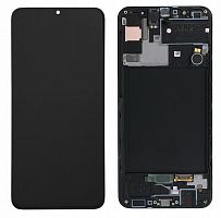 Модуль Samsung A307, A307F (A30S) черный OLED (матрица + тачскрин в сборе в раме) от интернет магазина z-market.by