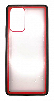 Чехол для Xiaomi Redmi Note 10 Pro, 10 Pro Max прозрачный с цветной рамкой, красно-черный от интернет магазина z-market.by