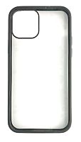 Чехол для iPhone 12, 12 Pro Profit Bright series прозрачный с цветной рамкой, черный от интернет магазина z-market.by