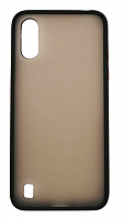Чехол для Samsung A01 Core, A013F, M01 Core, M013F матовый, с цветной рамкой, черный от интернет магазина z-market.by