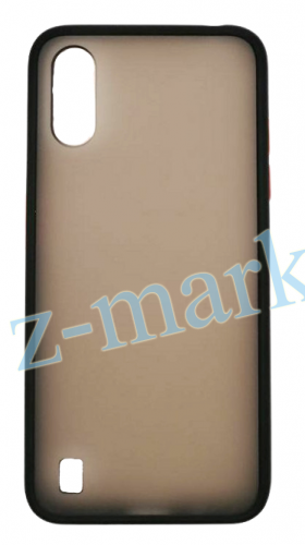 Чехол для Samsung A01 Core, A013F, M01 Core, M013F матовый, с цветной рамкой, черный в Гомеле, Минске, Могилеве, Витебске.