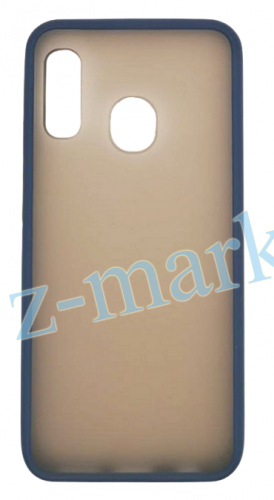 Чехол для Samsung A10E, A20E матовый, с цветной рамкой, синий в Гомеле, Минске, Могилеве, Витебске.