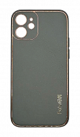 Чехол для iPhone 12 mini, экокожа, матовый, зелёный, чёрный от интернет магазина z-market.by