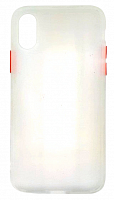 Чехол для iPhone X, XS матовый с цветной рамкой, цвет 8 (белый) от интернет магазина z-market.by