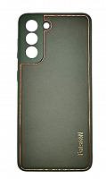 Чехол для Samsung S21, G991 экокожа, матовый, зелёный, серый от интернет магазина z-market.by