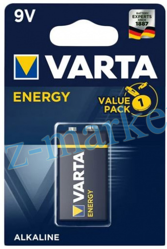 Батарейка Varta ENERGY "Крона" 6LR61 BL1 Alkaline в Гомеле, Минске, Могилеве, Витебске.