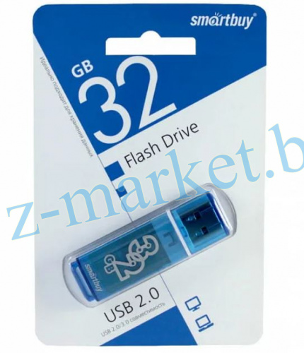 Флеш-накопитель 32Gb SmartBuy Glossy series, USB 3.0, пластик, синий в Гомеле, Минске, Могилеве, Витебске.