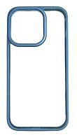 Чехол для iPhone 14 Pro Profit Bright series прозрачный с цветной рамкой, синий от интернет магазина z-market.by