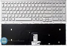 Клавиатура для ноутбука Sony Vaio VPC-EB, PCG-71211v, PCG 71211v, VPCEB1A4E, белая с белой рамкой от интернет магазина z-market.by