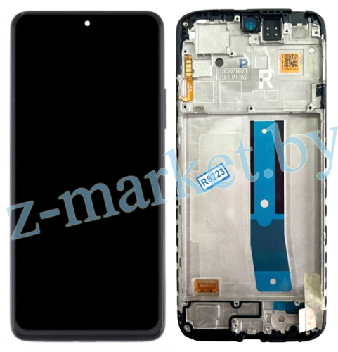 Модуль для Xiaomi Redmi Note 12S (23030RAC7Y) - Сервисный (дисплей с тачскрином в раме) черный в Гомеле, Минске, Могилеве, Витебске.