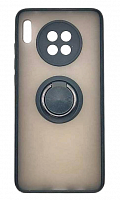 Чехол для Huawei Mate 30 матовый с цветной рамкой, черный, держатель под палец, магнит от интернет магазина z-market.by