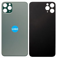 Задняя крышка для iPhone 11 Pro Max Темно-зеленый (стекло, широкий вырез под камеру, лого) - Премиум от интернет магазина z-market.by