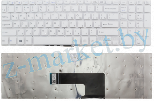 Клавиатура для ноутбука Sony SVF15, белая без подсветки в Гомеле, Минске, Могилеве, Витебске.