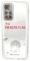 Чехол для Xiaomi Redmi Note 11 5G силиконовый, прозрачный с закрытой камерой и разъемом от интернет магазина z-market.by