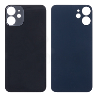Задняя крышка для iPhone 12 mini (широкий вырез под камеру, логотип) черная от интернет магазина z-market.by