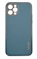 Чехол для iPhone 12 Pro, экокожа, матовый, синий от интернет магазина z-market.by