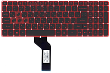 Клавиатура Acer Nitro 5 AN515, AN515-51, AN515-52, AN515-53 черная с красной подсветкой от интернет магазина z-market.by