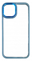 Чехол для iPhone 13 прозрачный с цветной рамкой, синий от интернет магазина z-market.by