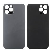 Задняя крышка для iPhone 12 Pro Серый (стекло, широкий вырез под камеру, логотип) - Премиум. от интернет магазина z-market.by