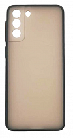 Чехол для Samsung Galaxy S21 Plus, G996 матовый с цветной рамкой, черный от интернет магазина z-market.by