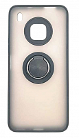 Чехол для Huawei Y9A, Enjoy 20 Plus матовый с цветной рамкой, черный, держатель под палец, магнит от интернет магазина z-market.by