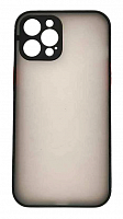 Чехол для iPhone 12 Pro Max матовый с цветной рамкой, цвет 3 (черный) от интернет магазина z-market.by