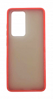 Чехол для Huawei P40 Pro матовый с цветной рамкой, красный от интернет магазина z-market.by