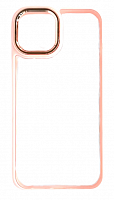 Чехол для iPhone 13 прозрачный с цветной рамкой, розовый от интернет магазина z-market.by
