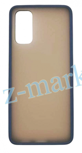 Чехол для Samsung Galaxy S20, G980, S11E, матовый с цветной рамкой, синий в Гомеле, Минске, Могилеве, Витебске.
