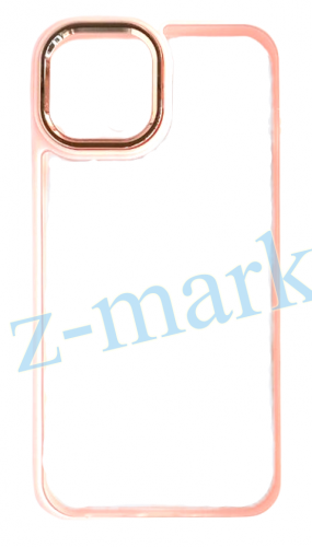 Чехол для iPhone 13 прозрачный с цветной рамкой, розовый в Гомеле, Минске, Могилеве, Витебске.