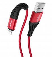 USB-кабель HOCO X38 Cool Charging Lightning 8pin для iPhone 2.4A, 1метр, нейлон, красный от интернет магазина z-market.by
