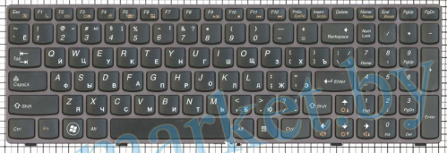 Клавиатура Lenovo Z570 B570 B590 V570 Z575 Черная стандартная с цветной рамкой в Гомеле, Минске, Могилеве, Витебске. фото 2