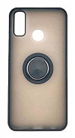 Чехол для Huawei Y8S матовый с цветной рамкой, черный, держатель под палец, магнит от интернет магазина z-market.by
